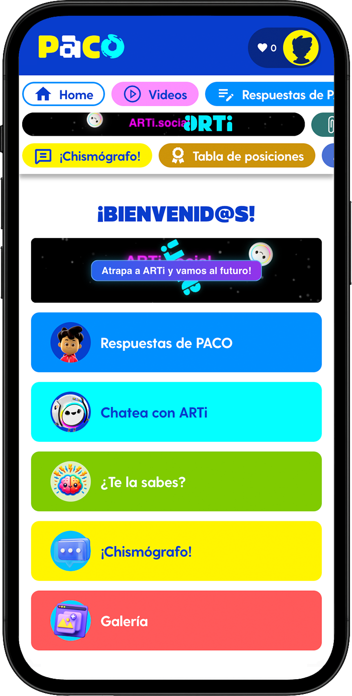 PACO Welcome Screen